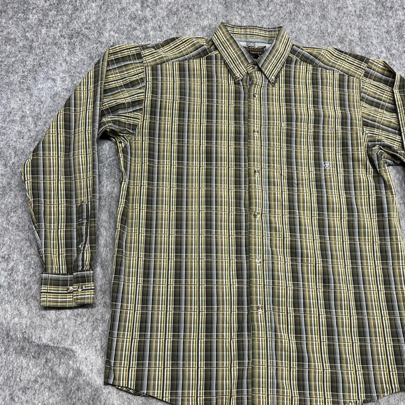 Ariat Pro Series Shirt Mens XL Green Brown Plaid Button Down Western Long Sleeve - Picture 4 of 16